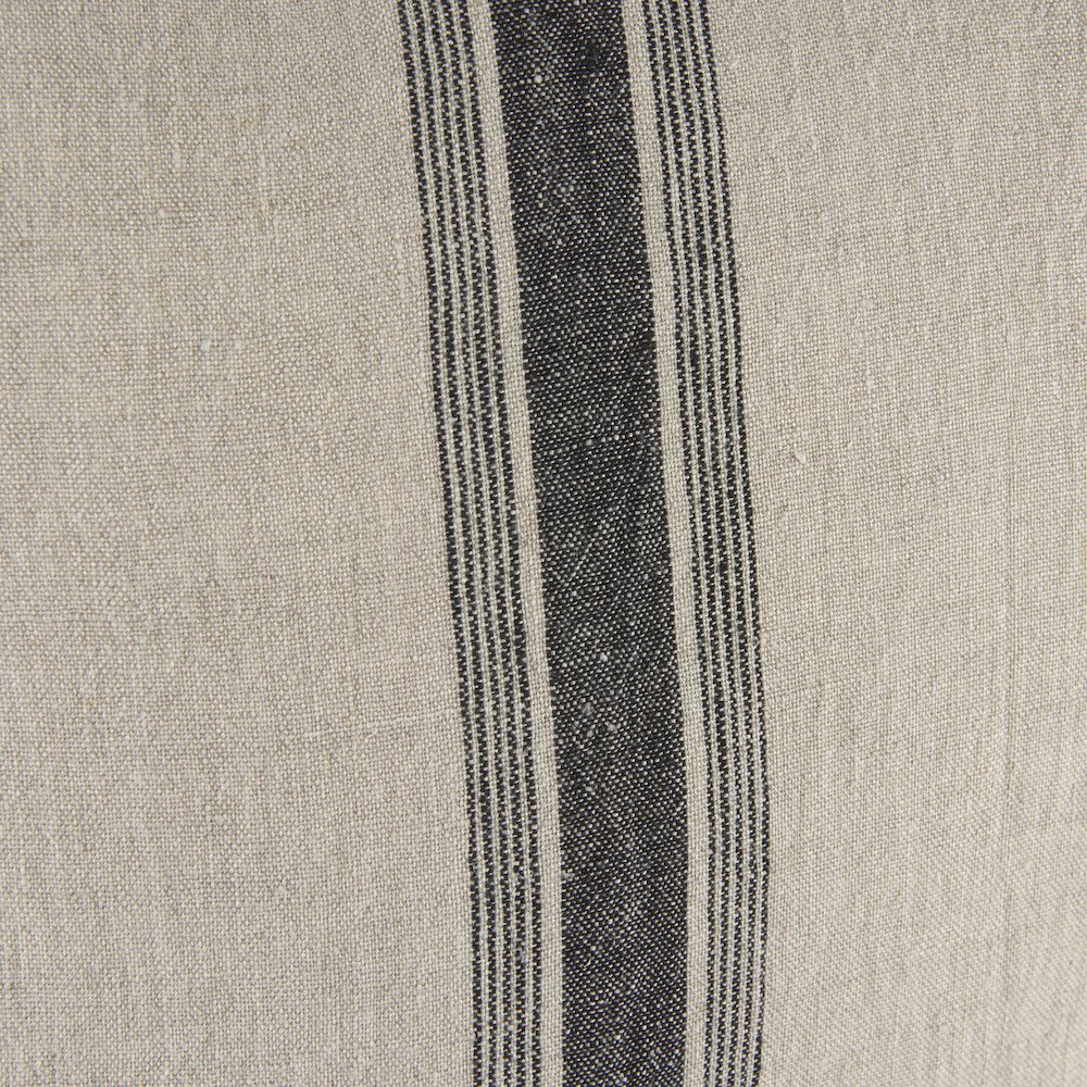 20L X 20W Beige And Black Fabric Striped Decorative Pillow Cover