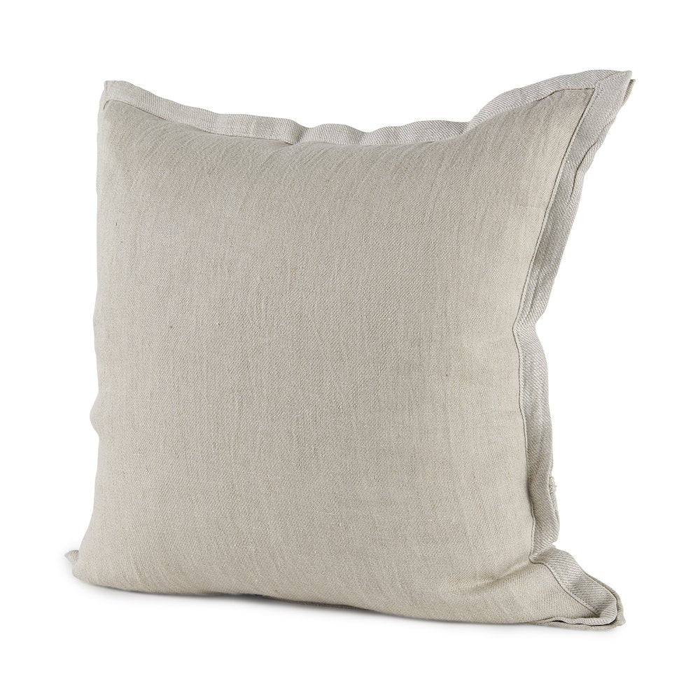20L X 20W Beige Fabric Decorative Pillow Cover