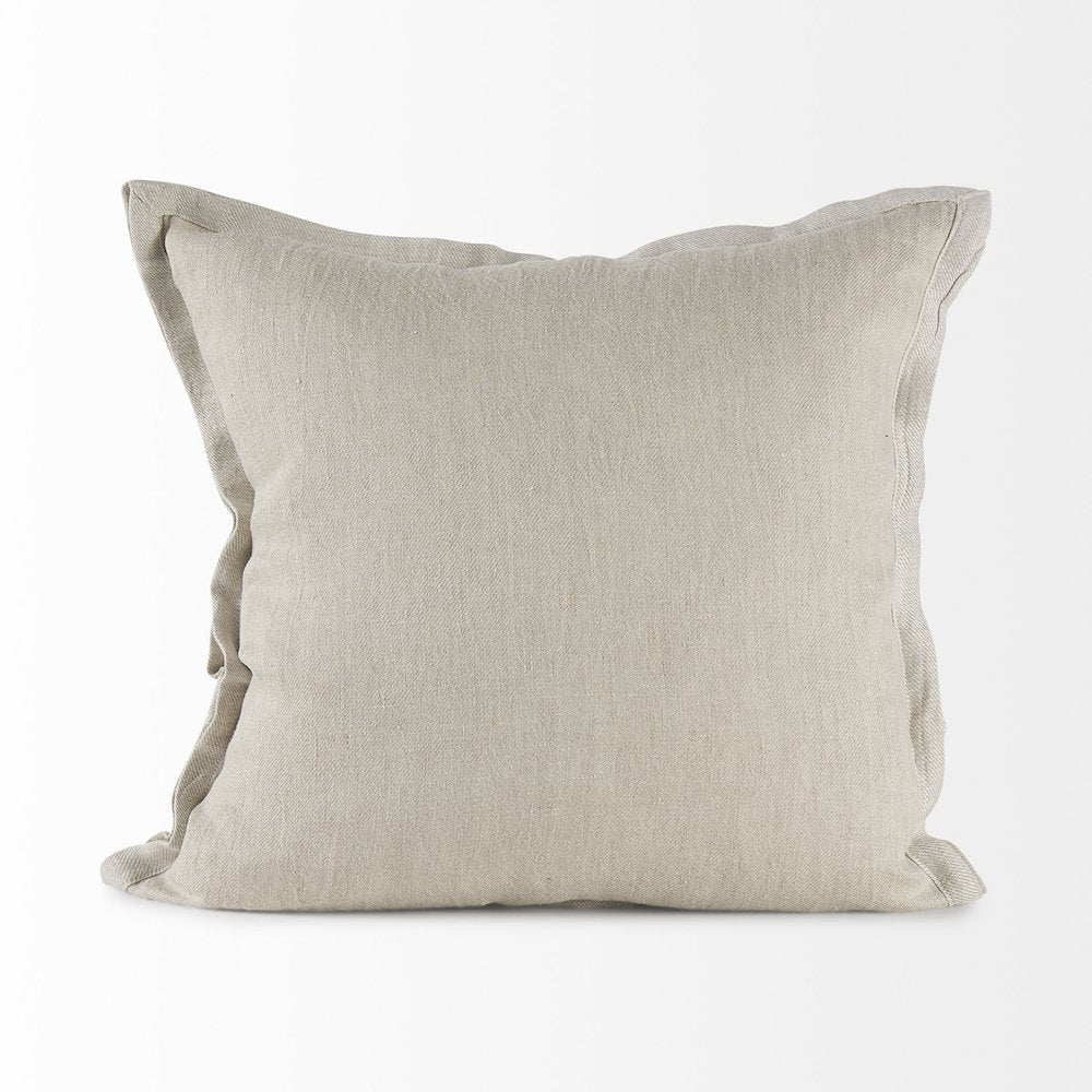 20L X 20W Beige Fabric Decorative Pillow Cover