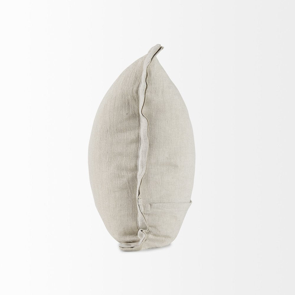 20L X 20W Beige Fabric Decorative Pillow Cover