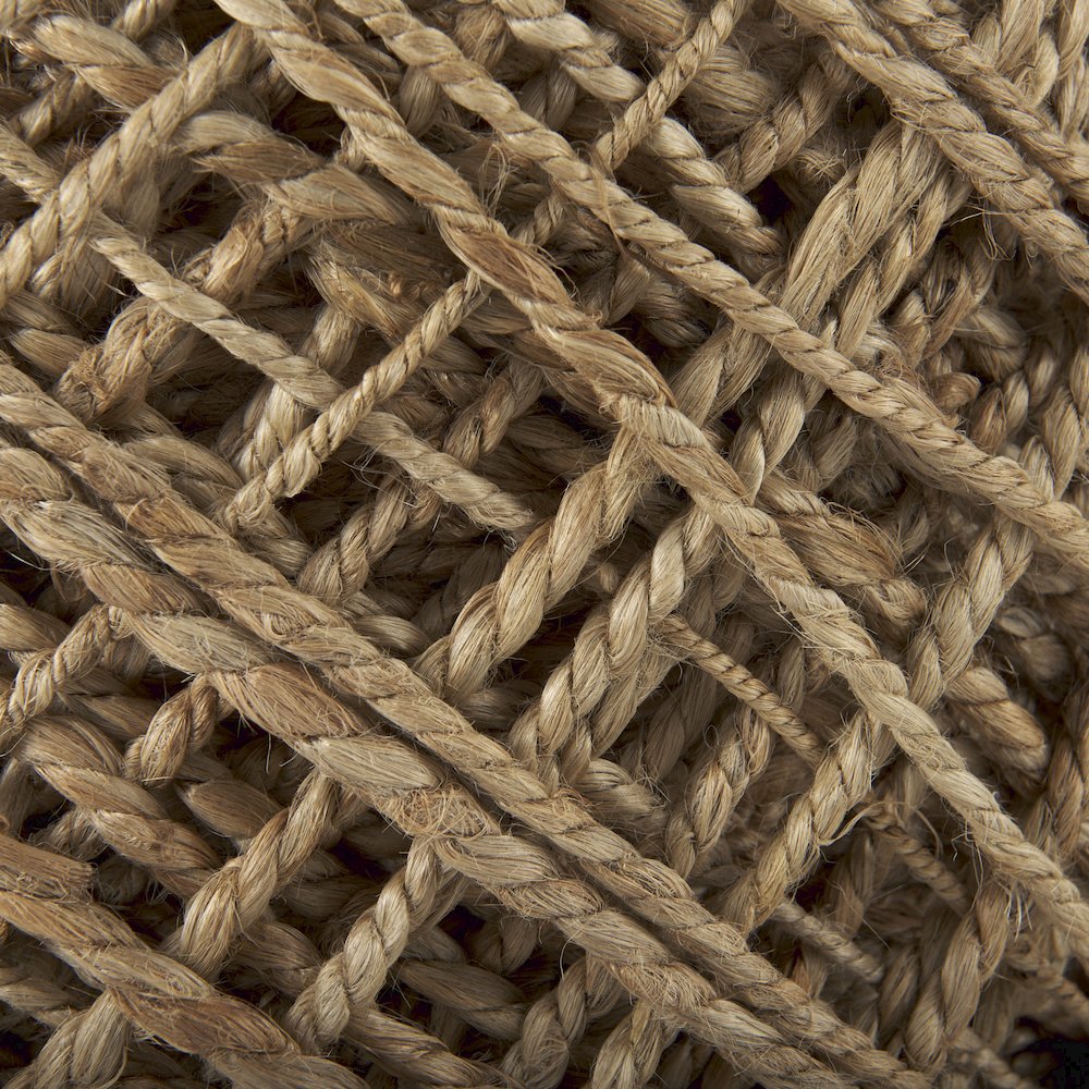 Allium Brown Handwoven Wool Cylindrical Pouf