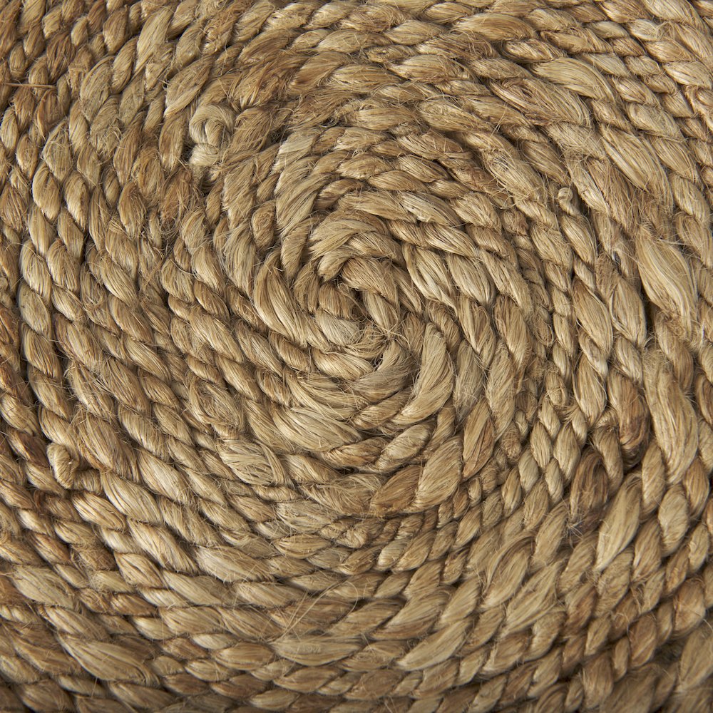 Allium Brown Handwoven Wool Cylindrical Pouf