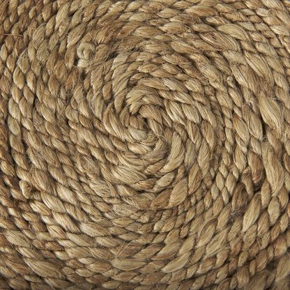 Allium Brown Handwoven Wool Cylindrical Pouf