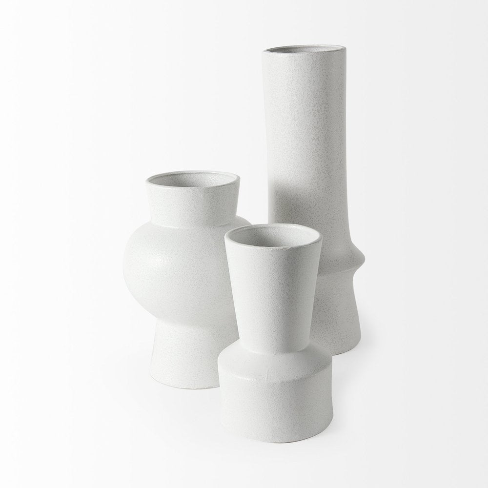 Laforge 9.4H Small White Ceramic Vase