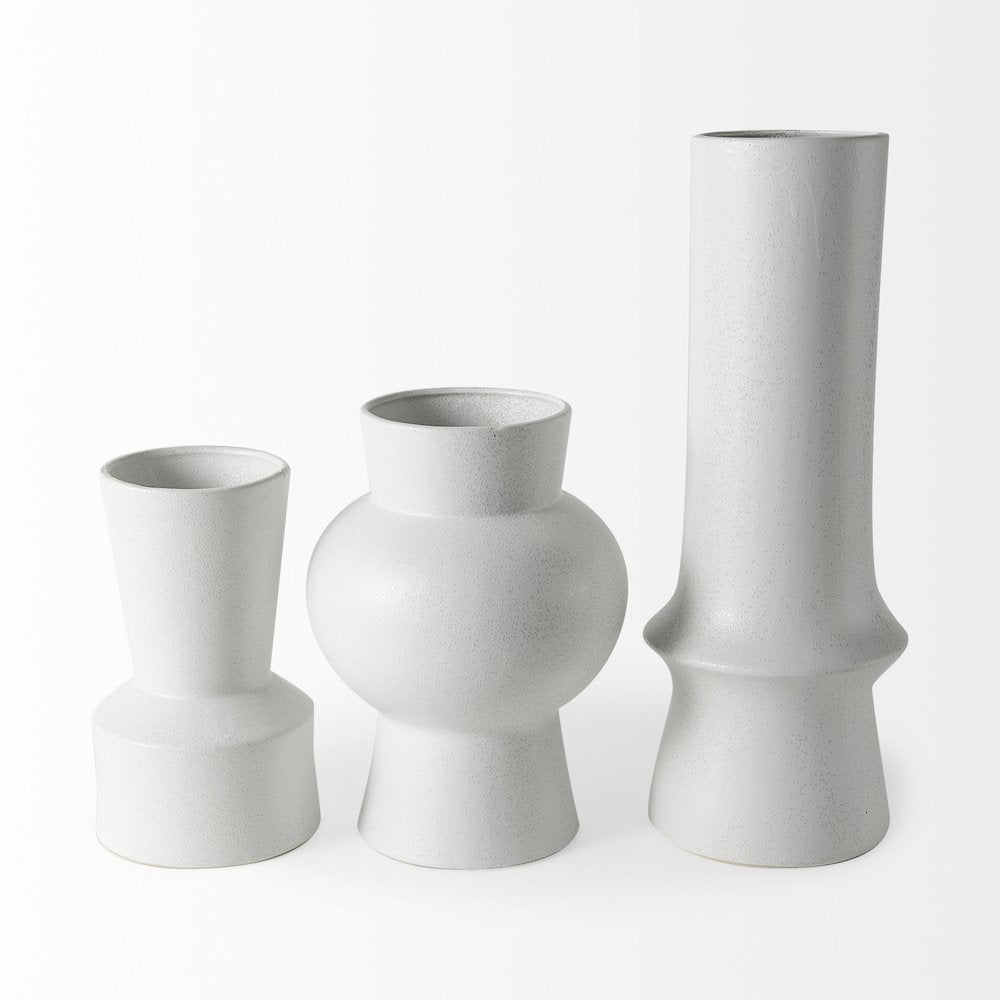 Laforge 10.8H Medium White Ceramic Vase