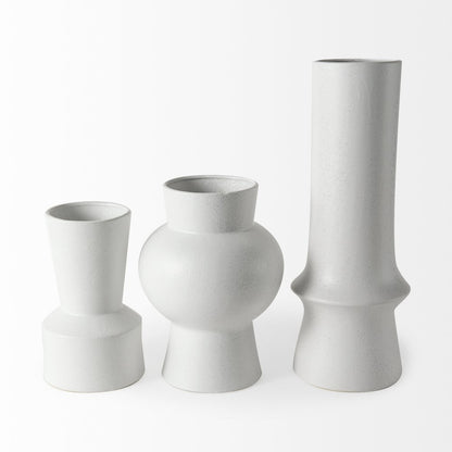 Laforge 10.8H Medium White Ceramic Vase