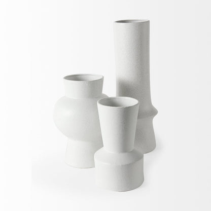 Laforge 10.8H Medium White Ceramic Vase