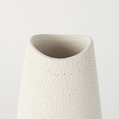 Salar 5.9L x 5.9W x 14.0H Cream Conical Crackled Ceramic Vase