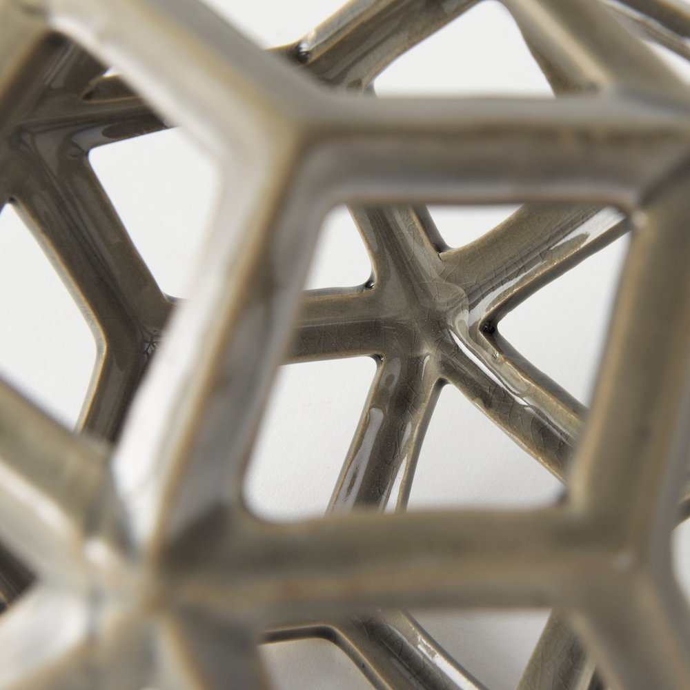 Geom 7.1L x 7.1W x 7.1H Tan Ceramic Geometric Object