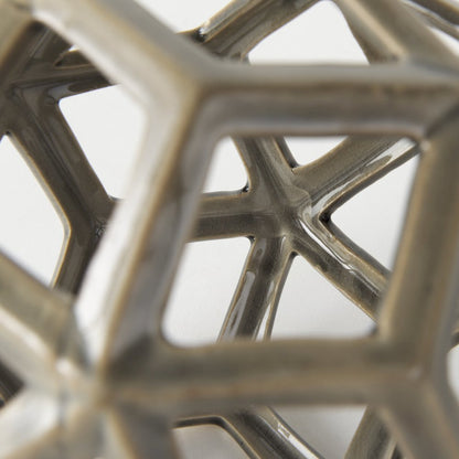 Geom 7.1L x 7.1W x 7.1H Tan Ceramic Geometric Object