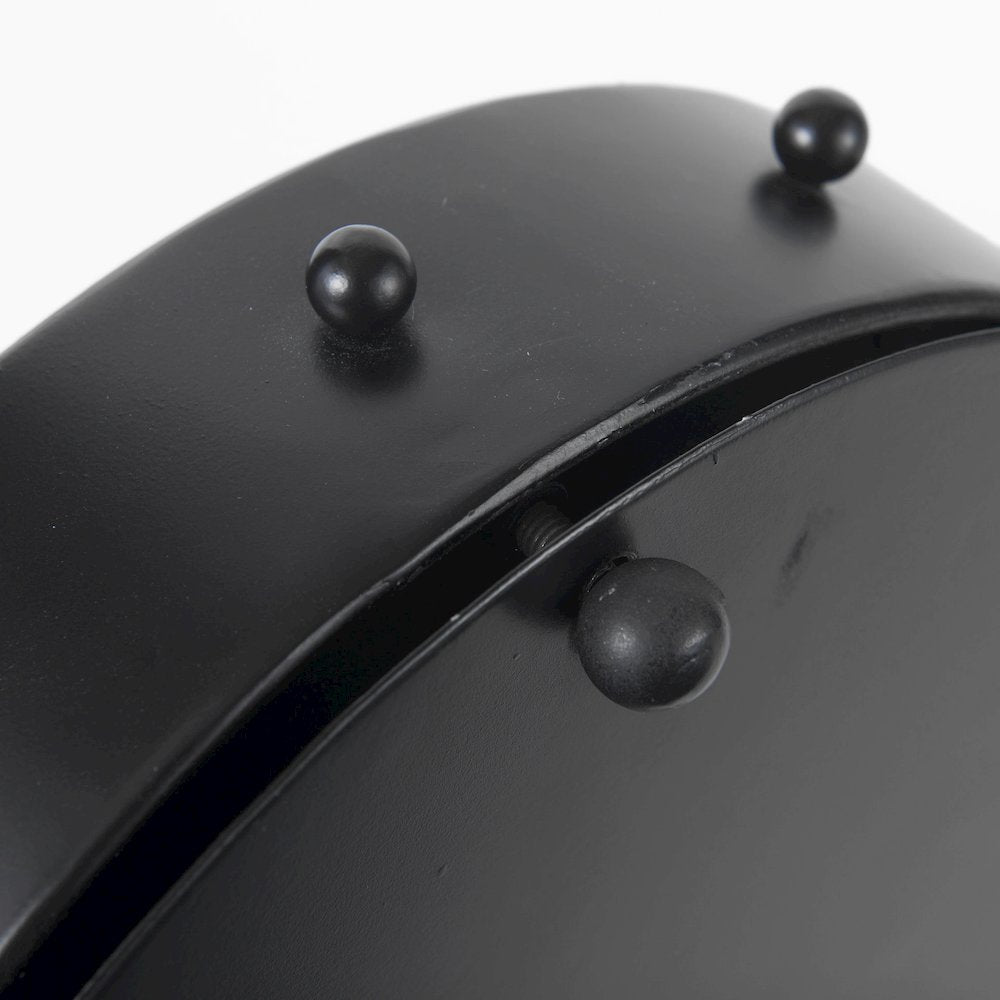 Marian 11.0L x 3.1W x 11.0H Black Studded Round Table Clock