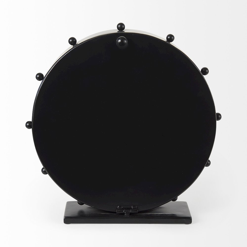 Marian 11.0L x 3.1W x 11.0H Black Studded Round Table Clock