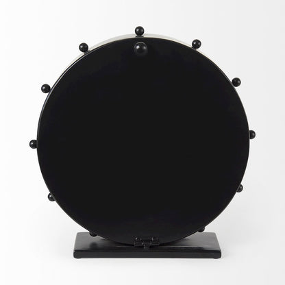 Marian 11.0L x 3.1W x 11.0H Black Studded Round Table Clock