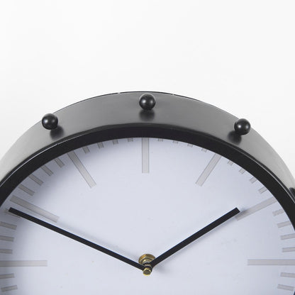 Marian 11.0L x 3.1W x 11.0H Black Studded Round Table Clock
