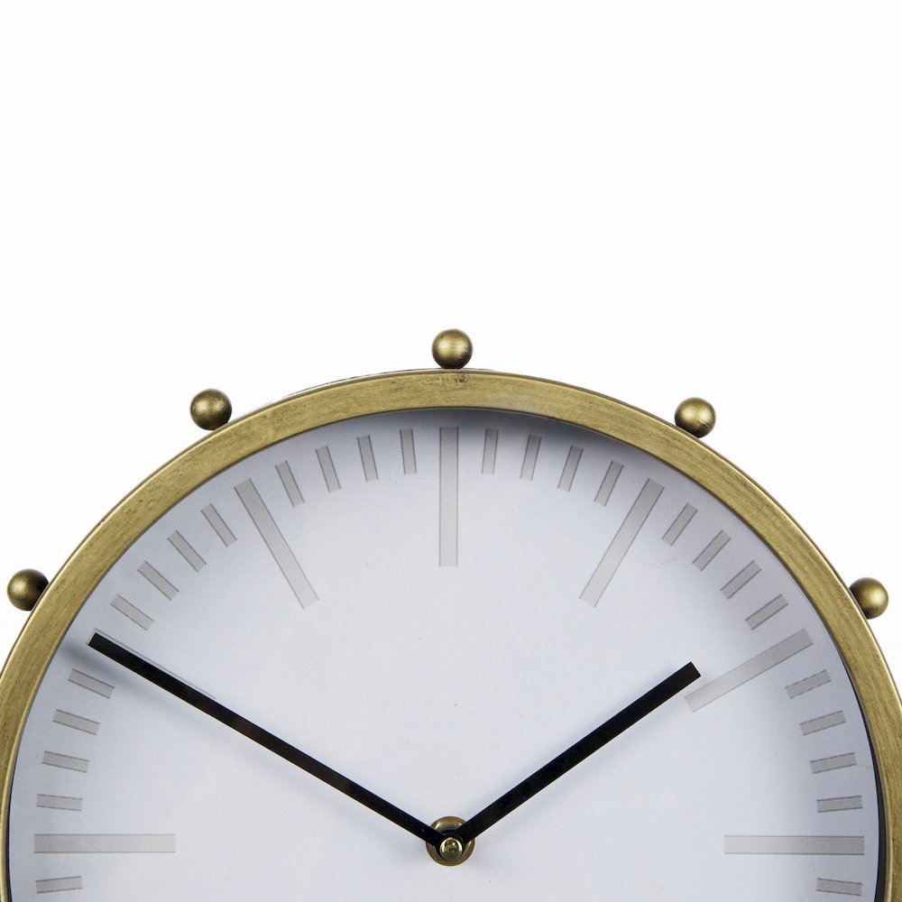 Marian 11.0L x 3.1W x 11.0H Gold MetalStuds Round Table Clock