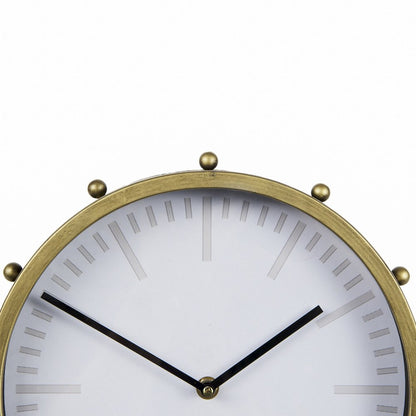 Marian 11.0L x 3.1W x 11.0H Gold MetalStuds Round Table Clock