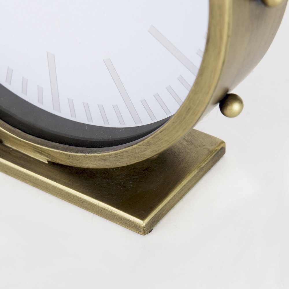 Marian 11.0L x 3.1W x 11.0H Gold MetalStuds Round Table Clock
