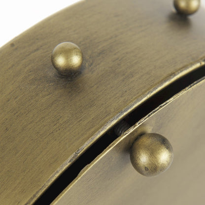 Marian 11.0L x 3.1W x 11.0H Gold MetalStuds Round Table Clock