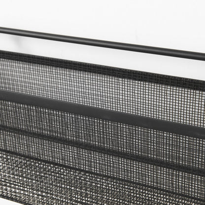 Macrinus 23.4L x 5.5W x 38.6H Black MetalMesh Wall Mounted Shelf