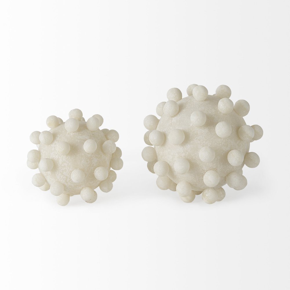 Malo 4.7L x 4.7W x 4.7H Cream Resin Small Sphere Decorative Object