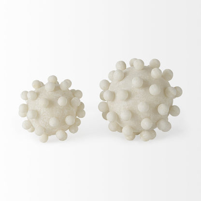 Malo 4.7L x 4.7W x 4.7H Cream Resin Small Sphere Decorative Object