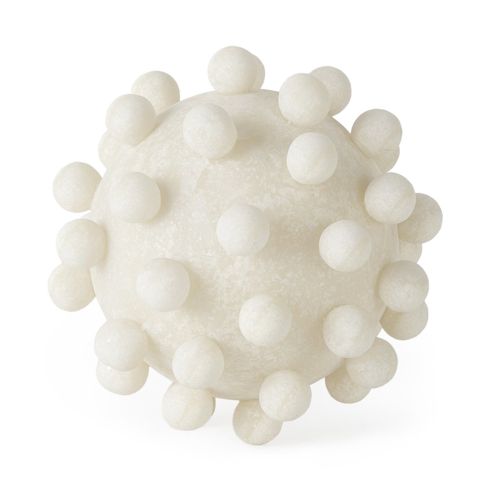 Malo 5.9L x 5.9W x 5.9H Cream Resin Large Sphere Decorative Object