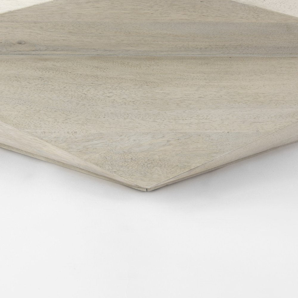 Natural Solid Wood Hexagonal Storage Coffee Table