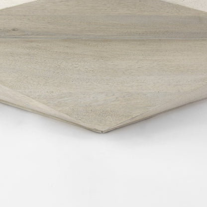 Natural Solid Wood Hexagonal Storage Coffee Table