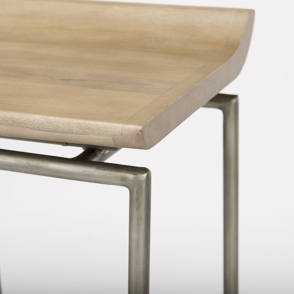 14.0L X 15.8W X 25.8H Brown Woodsilver Metal Frame Counterstool