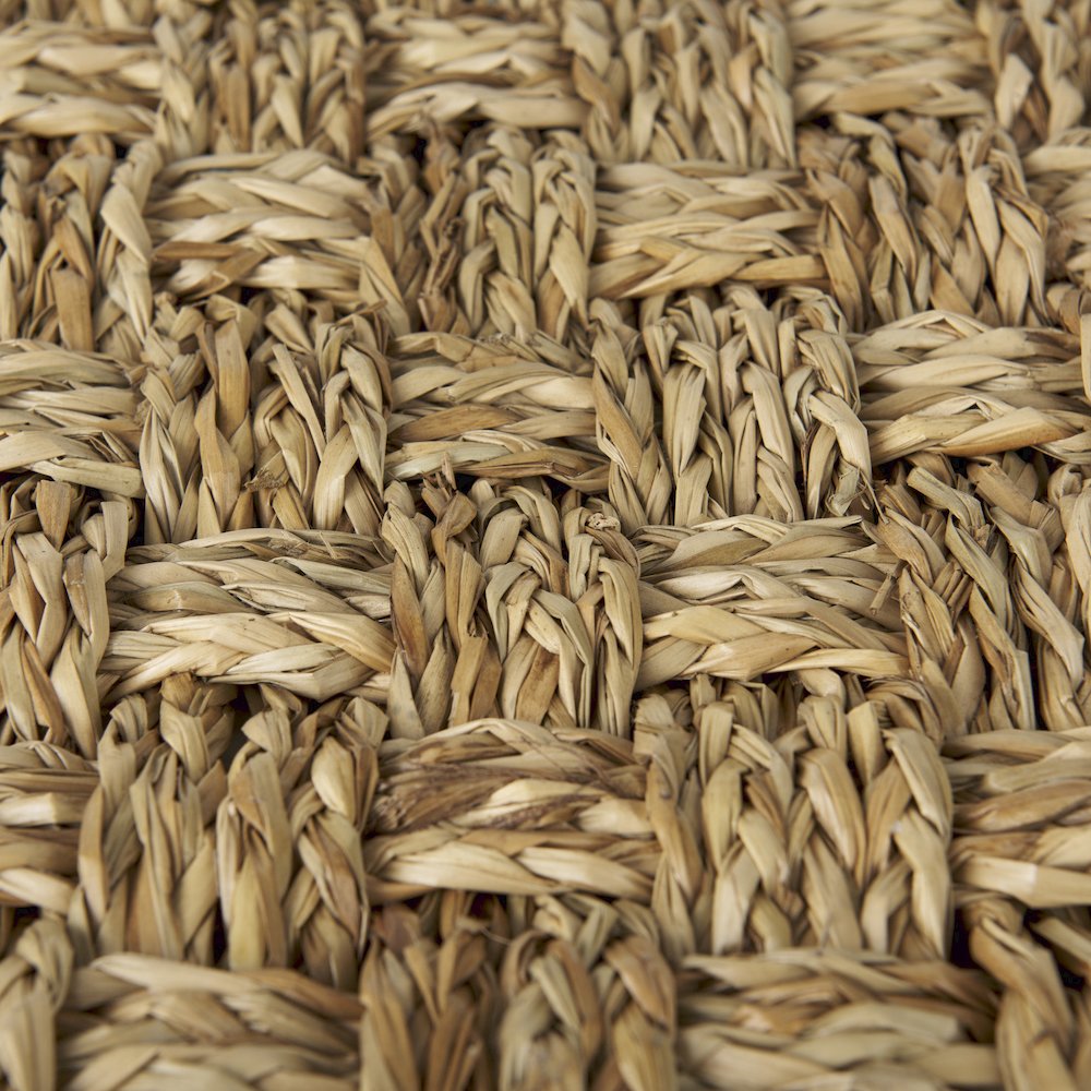Adele  17.7L x 17.7W x 17.7H Medium Brown Seagrass Woven Square Pouf