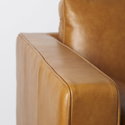 Svend 88.0L x 38.0W x 34.0H Tan Leather Sofa