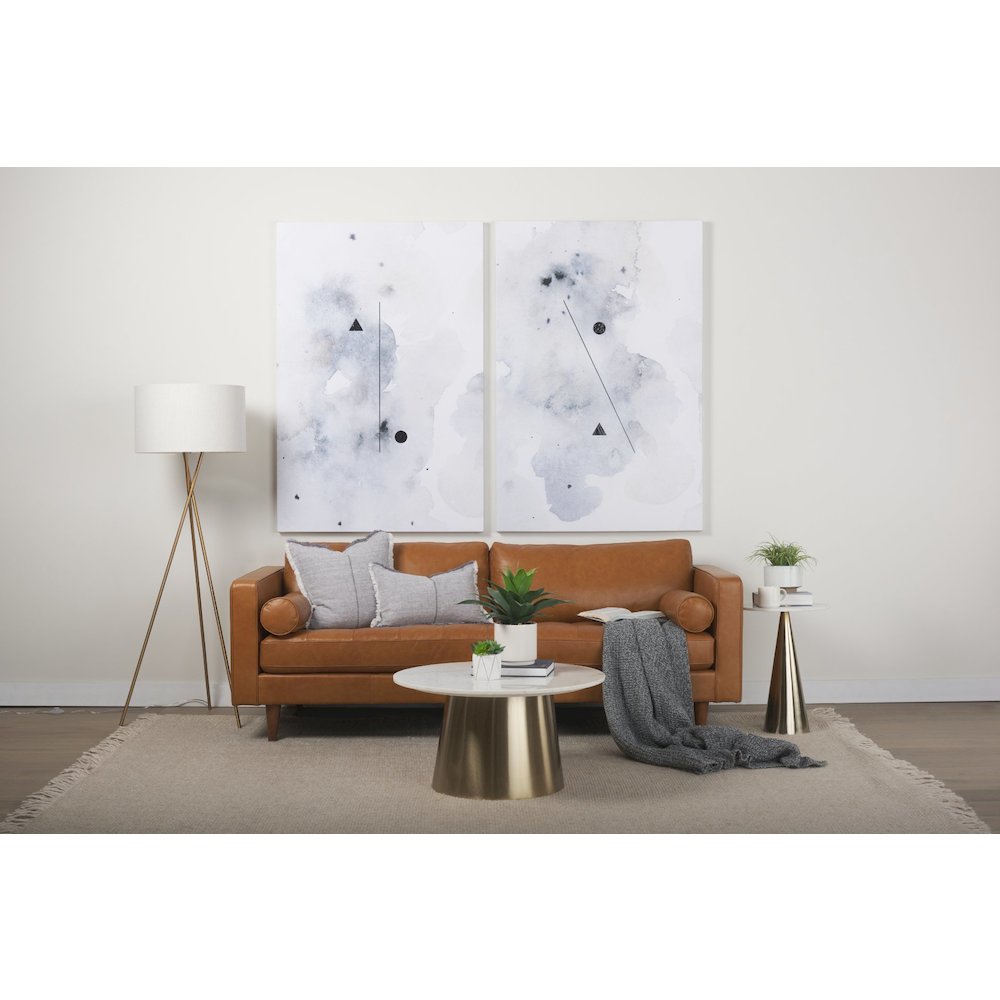 Svend 88.0L x 38.0W x 34.0H Tan Leather Sofa