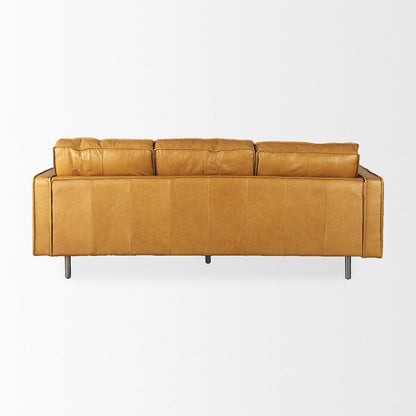 D'Arcy 88.0L x 37.0W x 34.0H Tan Leather Sofa
