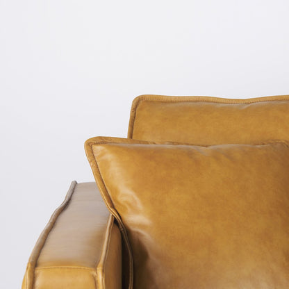 D'Arcy 88.0L x 37.0W x 34.0H Tan Leather Sofa