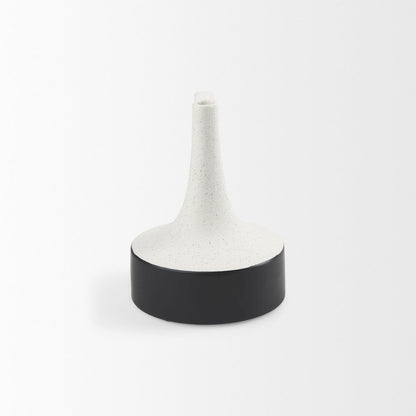 Burton 8.3H Small White and Black Ceramic Jug Vase