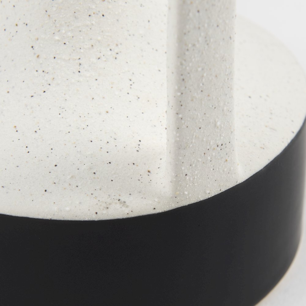 Burton 8.3H Small White and Black Ceramic Jug Vase
