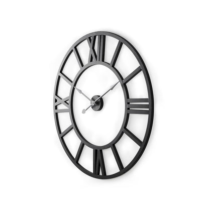 Stoke 30" Round Black Iron Wall Clock