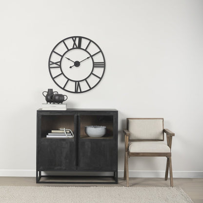 Stoke 30" Round Black Iron Wall Clock