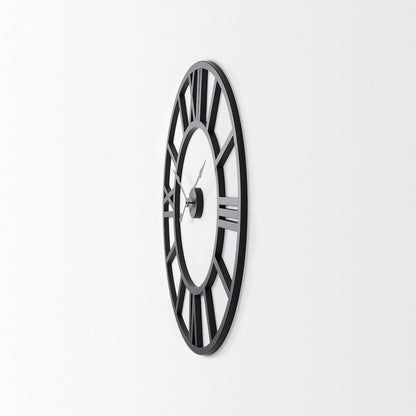 Stoke 30" Round Black Iron Wall Clock