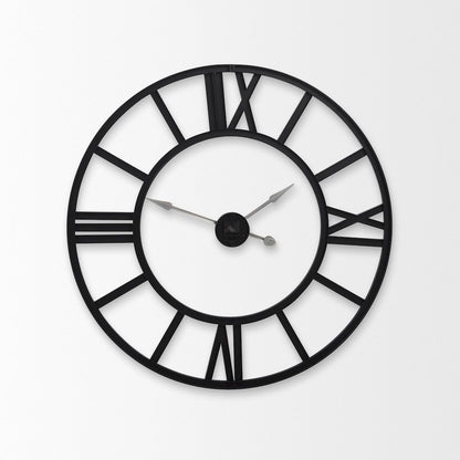 Stoke 30" Round Black Iron Wall Clock
