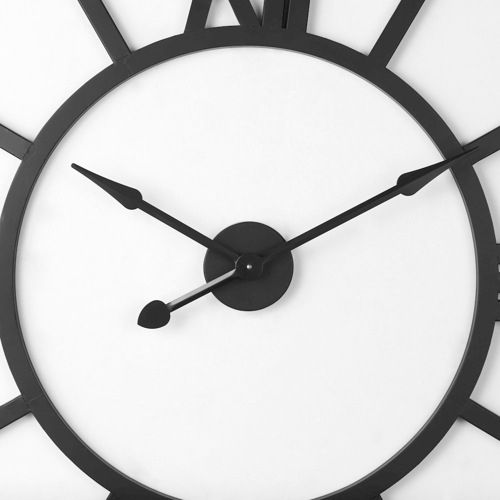 Stoke 30" Round Black Iron Wall Clock