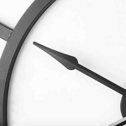 Stoke 30" Round Black Iron Wall Clock