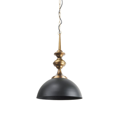 Willson 17.0L x 17.0W x 29.0H Black IronAntique Brass Dome Pendant Light