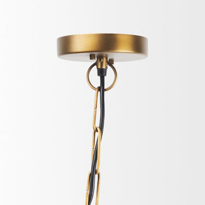 Willson 17.0L x 17.0W x 29.0H Black IronAntique Brass Dome Pendant Light