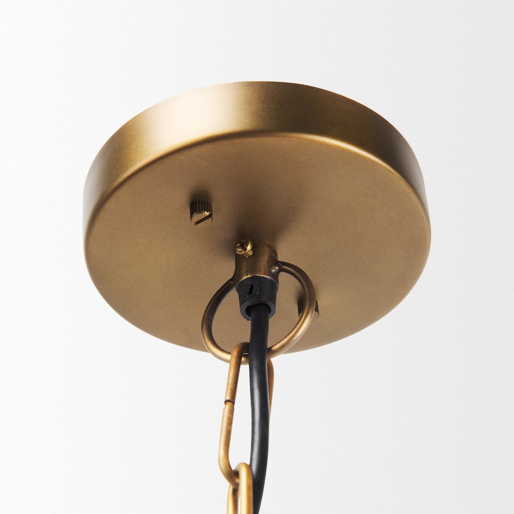 Willson 17.0L x 17.0W x 29.0H Black IronAntique Brass Dome Pendant Light