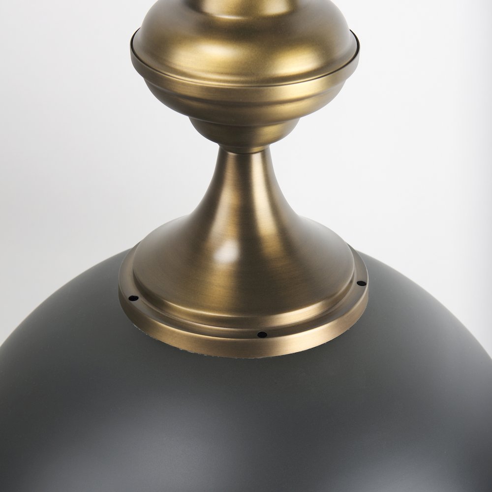 Willson 17.0L x 17.0W x 29.0H Black IronAntique Brass Dome Pendant Light