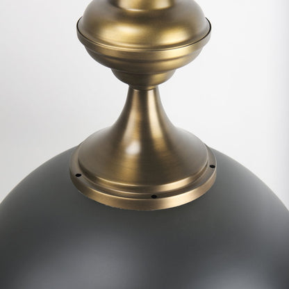 Willson 17.0L x 17.0W x 29.0H Black IronAntique Brass Dome Pendant Light