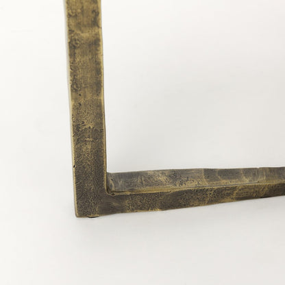Marble And Antiqued Gold Metal Nesting Accent Tables (Set Of 2)