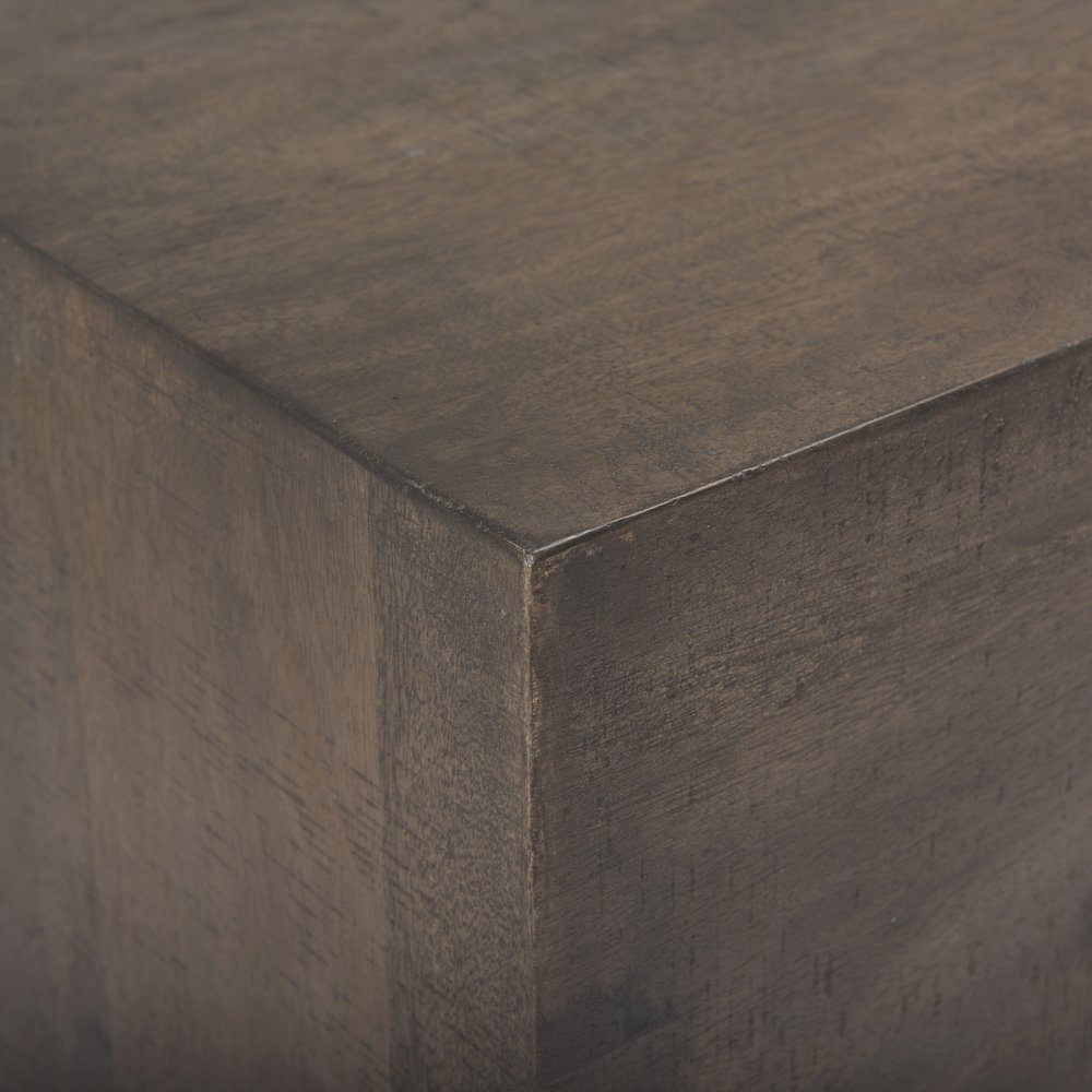 55L X 32W X 14H Medium Brown Wooden Angled Coffee Table