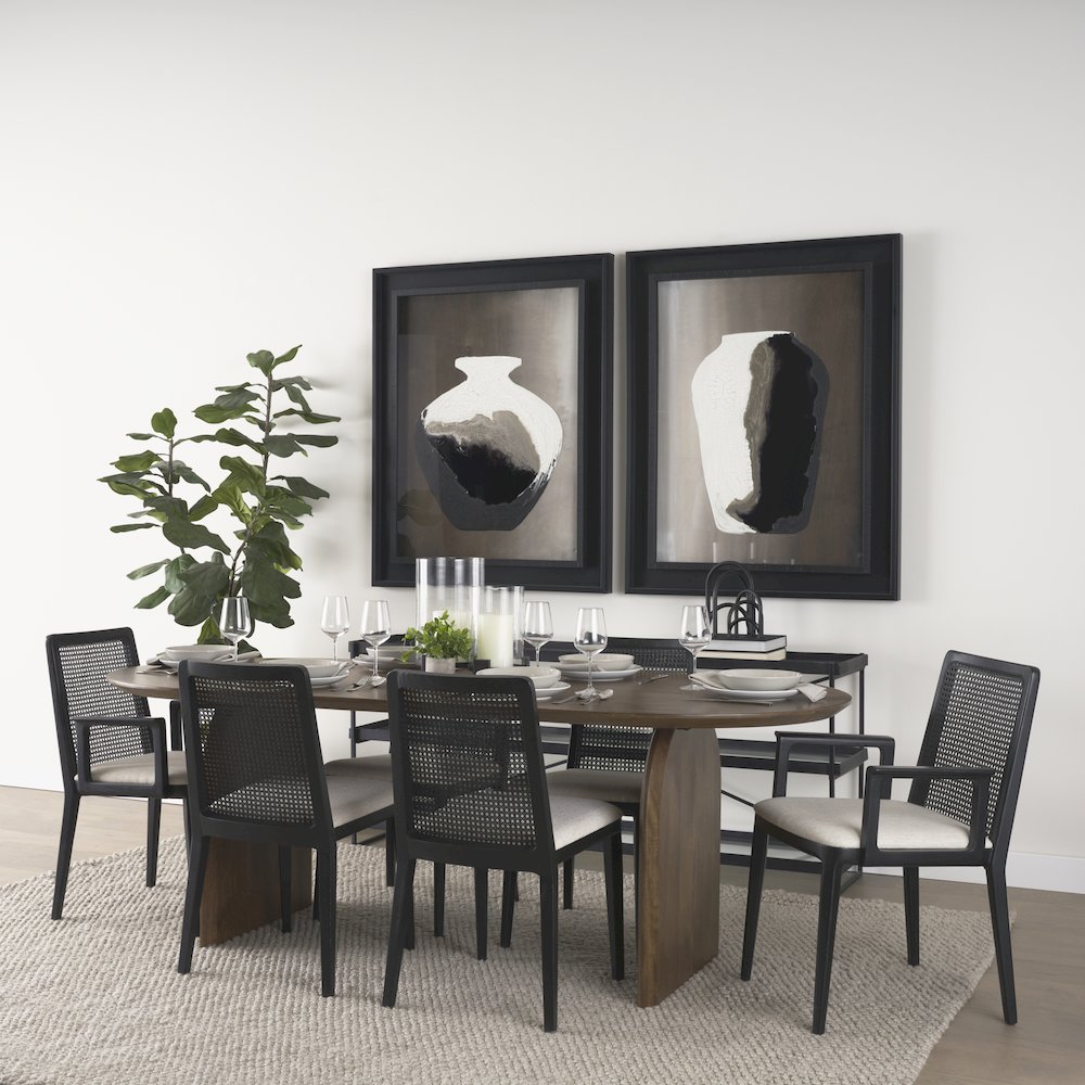 72.0"L X 16.0"W X 30.0"H Black Metalglass Console Table